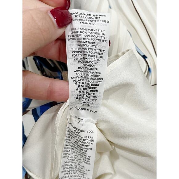 TORY BURCH White Pleated Skirt Sunburst Floral Handkerchief Hem - Picture 15 of 15